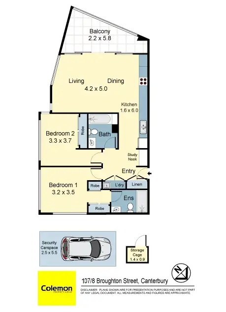 Floorplan of Homely apartment listing, 107/8 Broughton St, Canterbury NSW 2193