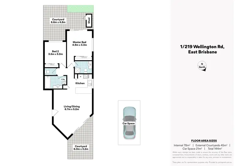 Floorplan of Homely apartment listing, 1/219 Wellington Road, East Brisbane QLD 4169