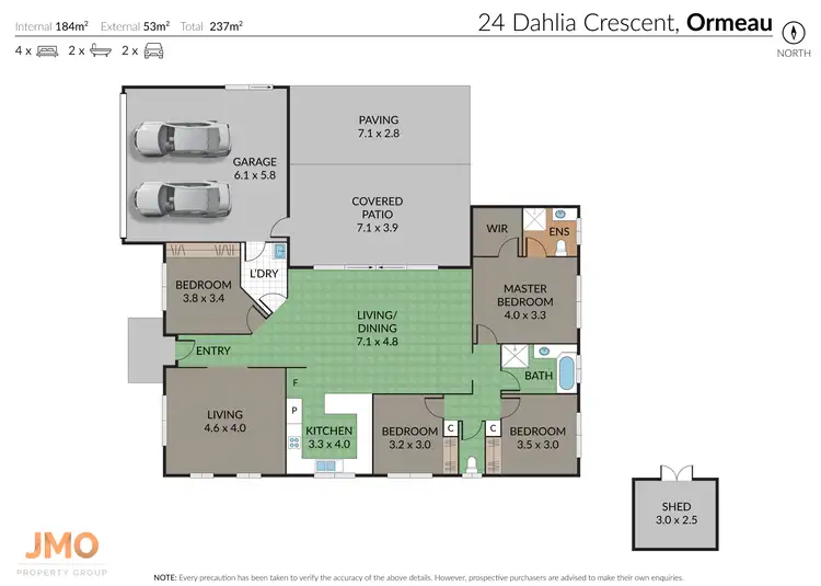 Floorplan of Homely house listing, 24 Dahlia Crescent, Ormeau QLD 4208