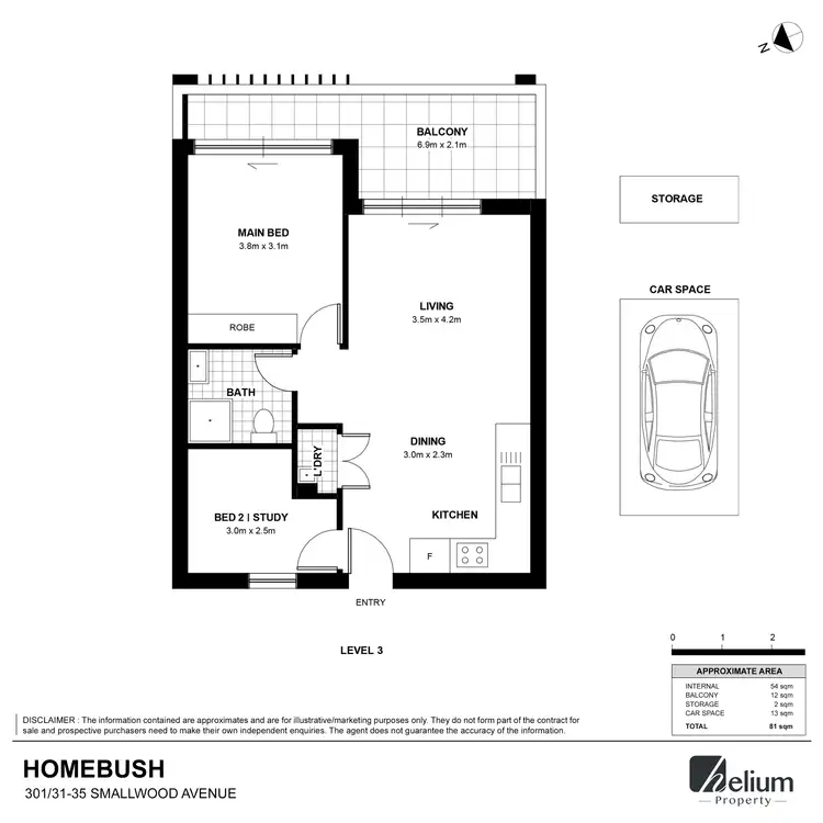 Floorplan of Homely apartment listing, 301/31 Smallwood Avenue, Homebush NSW 2140
