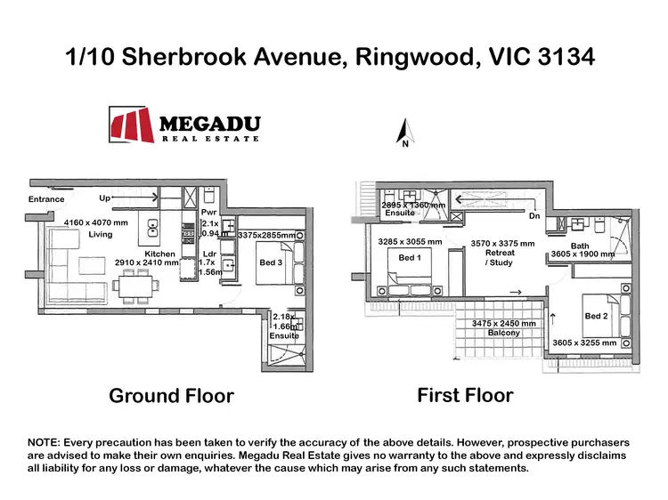 Floorplan of Homely townhouse listing, 1/10 Sherbrook Avenue, Ringwood VIC 3134