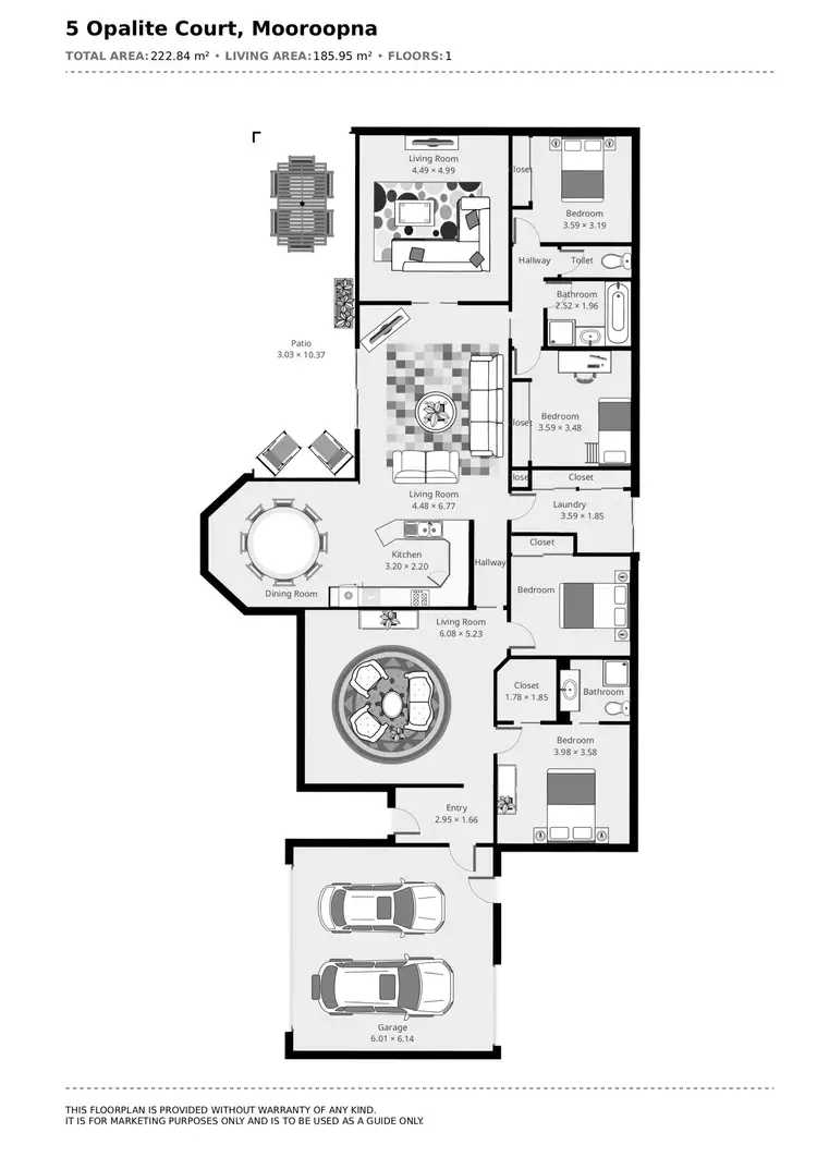 Floorplan of Homely house listing, 5 OPALITE COURT, Mooroopna VIC 3629