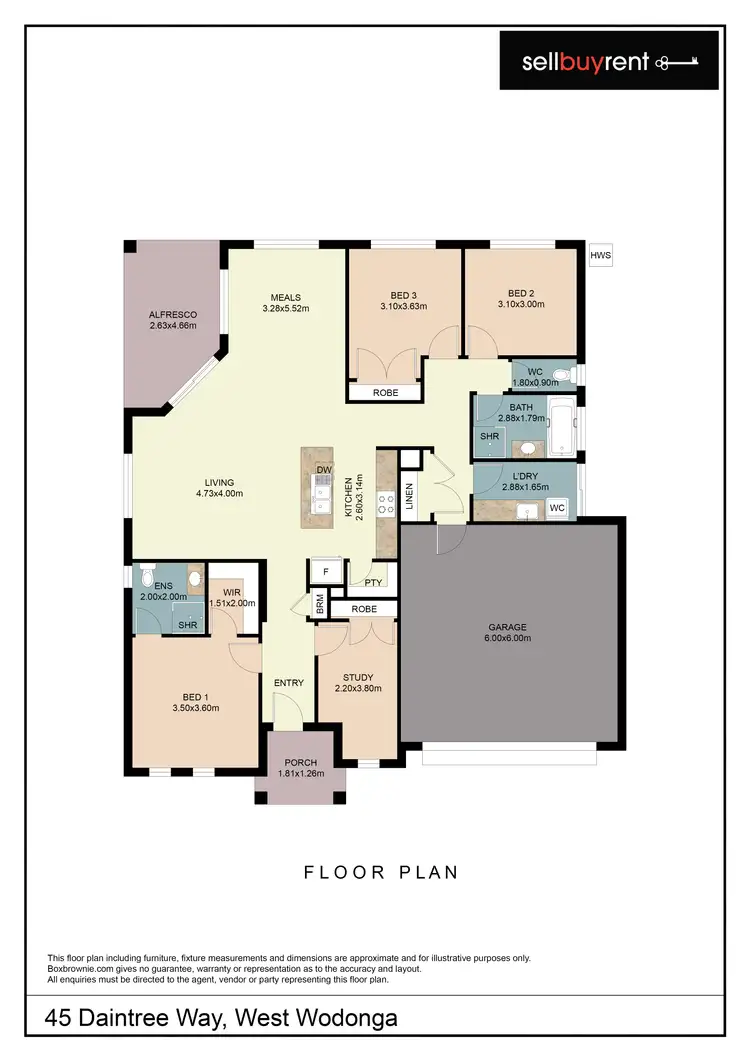 Floorplan of Homely house listing, 45 DAINTREE WAY, Wodonga VIC 3690