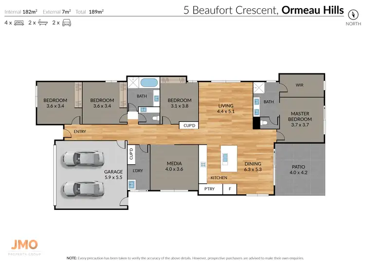 Floorplan of Homely house listing, 5 Beaufort Crescent, Ormeau Hills QLD 4208