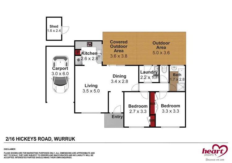 Floorplan of Homely unit listing, 2/16 Hickeys Road, Wurruk VIC 3850