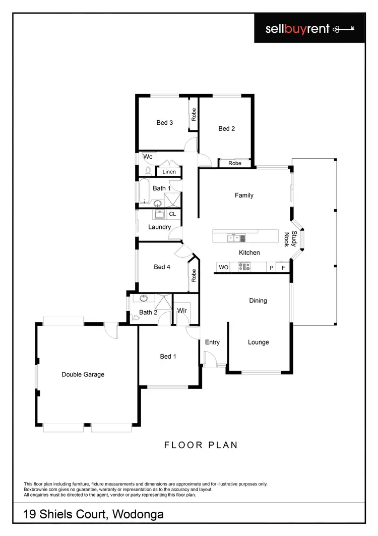 Floorplan of Homely house listing, 19 SHIELS COURT, Wodonga VIC 3690