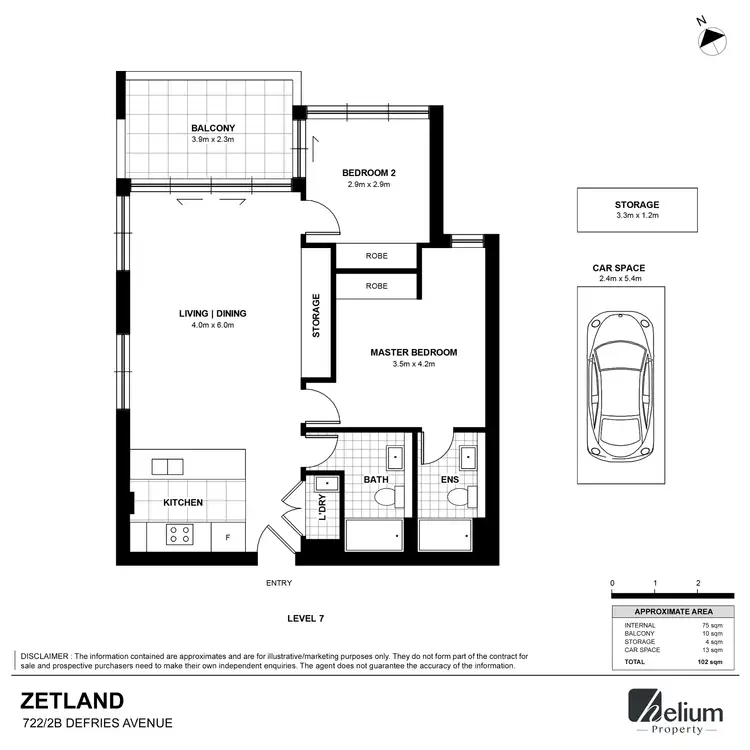 Floorplan of Homely apartment listing, 722/2B Defries Avenue, Zetland NSW 2017