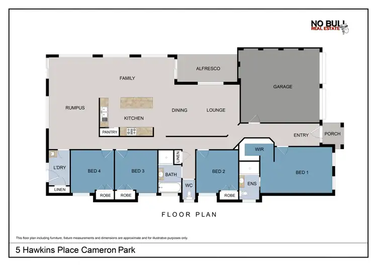 Floorplan of Homely house listing, 5 Hawkins Place, Cameron Park NSW 2285