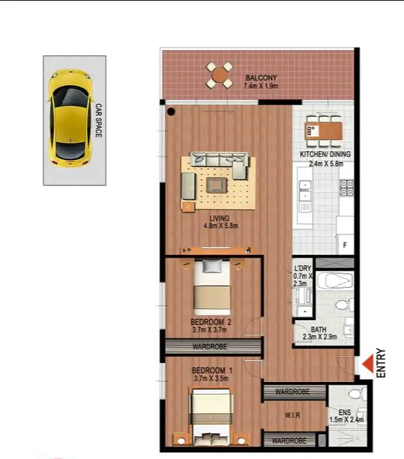 Floorplan of Homely apartment listing, B1002/35 Arncliffe Street, Wolli Creek NSW 2205