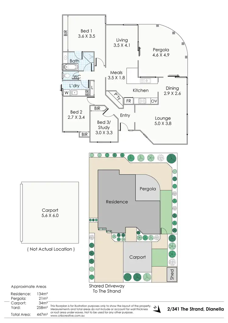 Floorplan of Homely semi-detached listing, 2/341 The Strand, Dianella WA 6059