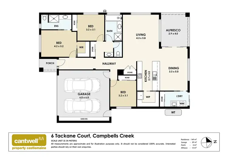 Floorplan of Homely house listing, 6 Tackane Court, Campbells Creek VIC 3451