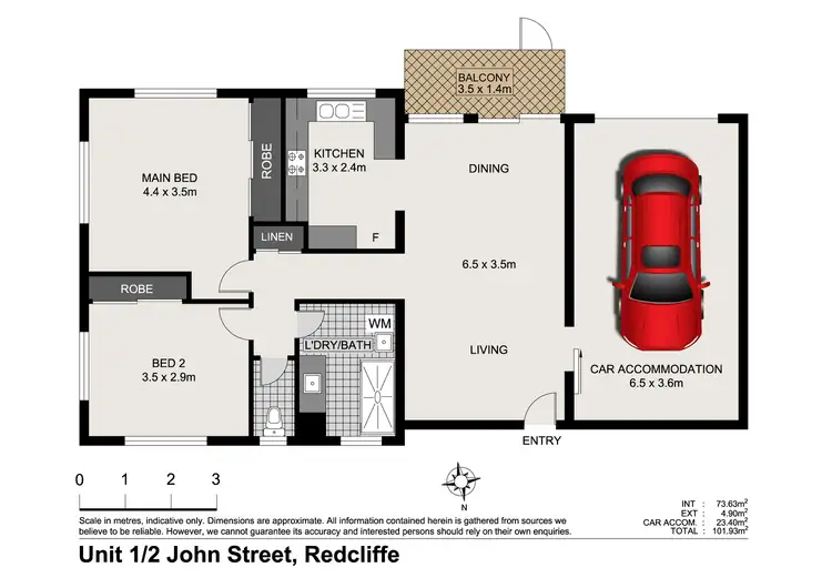 Floorplan of Homely unit listing, 1/2 John Street, Redcliffe QLD 4020