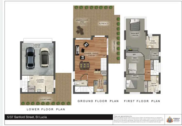 Floorplan of Homely townhouse listing, 5/37 Sandford Street, St Lucia QLD 4067