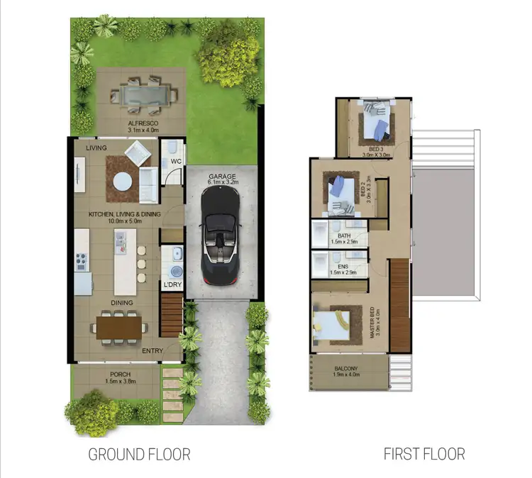 Floorplan of Homely townhouse listing, 45 Stanley Circuit, Dakabin QLD 4503