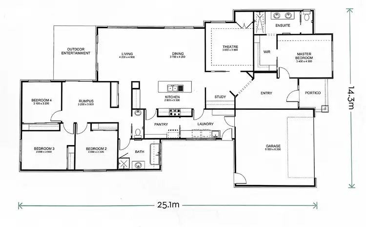 Floorplan of Homely house listing, 43 Blackman Drive, Warragul VIC 3820