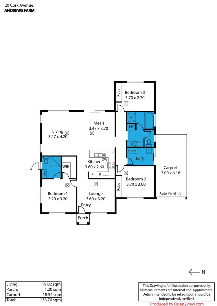 Floorplan of Homely house listing, 20 CORK AVENUE, Andrews Farm SA 5114