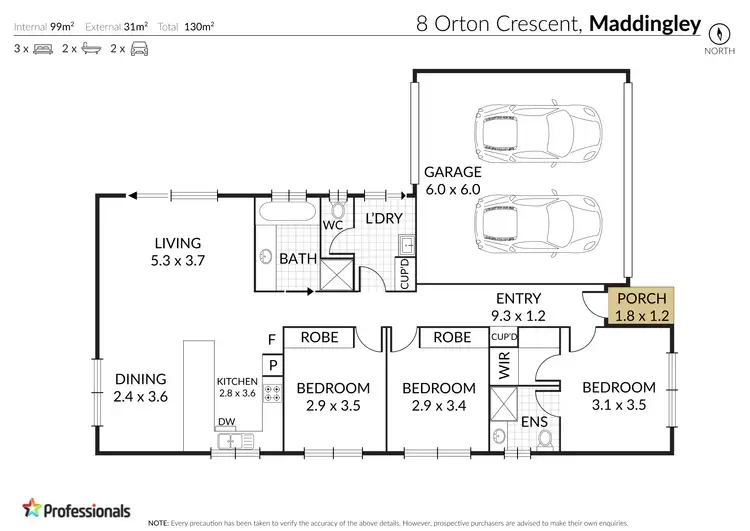 Floorplan of Homely house listing, 8 Orton Crescent, Maddingley VIC 3340