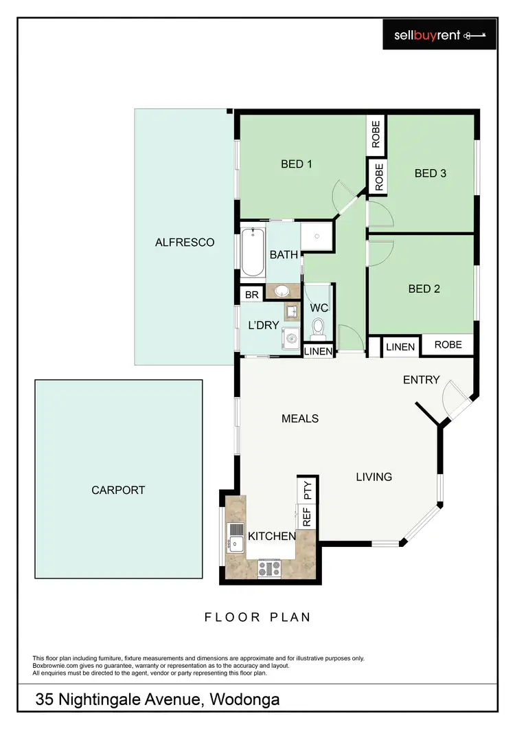 Floorplan of Homely house listing, 35 NIGHTINGALE AVENUE, Wodonga VIC 3690