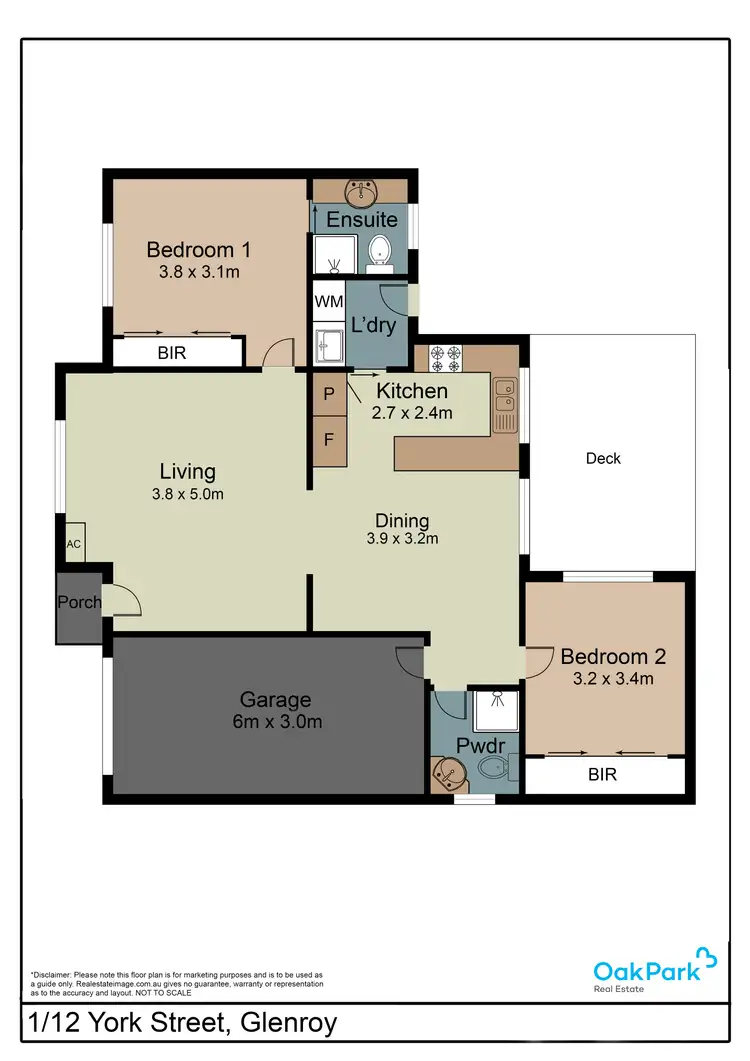 Floorplan of Homely unit listing, 1/12 York Street, Glenroy VIC 3046