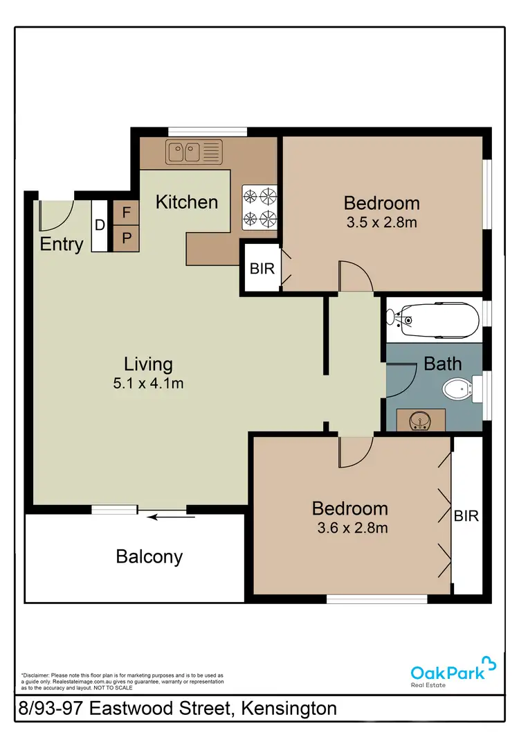 Floorplan of Homely apartment listing, 8/93-97 Eastwood Street, Kensington VIC 3031
