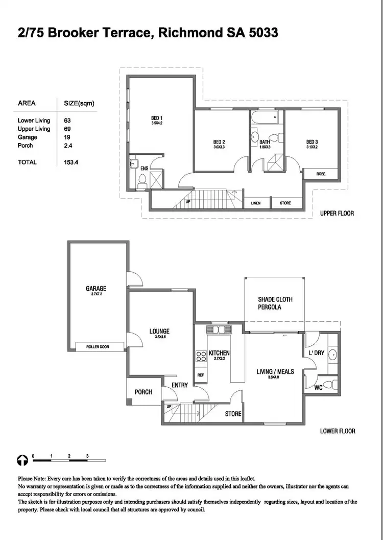 Floorplan of Homely townhouse listing, 2/75 Brooker Terrace, Richmond SA 5033