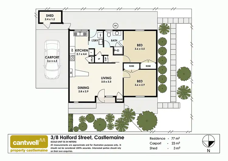 Floorplan of Homely unit listing, 3/8 Halford Street, Castlemaine VIC 3450