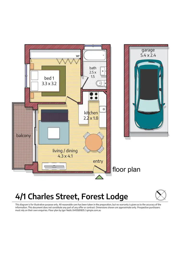 Floorplan of Homely apartment listing, 4/1 Charles Street, Forest Lodge NSW 2037