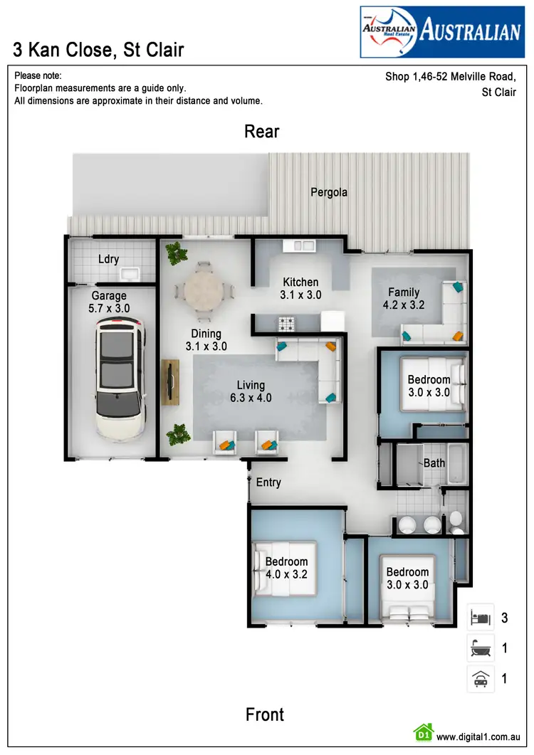 Floorplan of Homely house listing, 3 Kan Close, St Clair NSW 2759