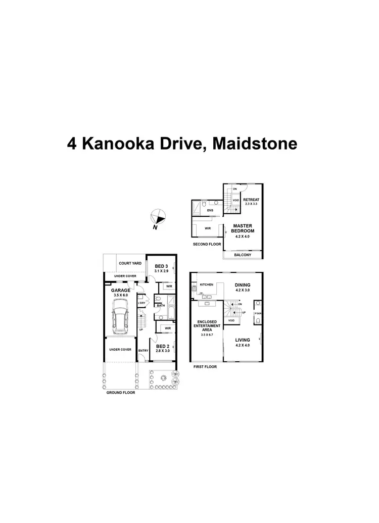 Floorplan of Homely house listing, 4 Kanooka Drive, Maidstone VIC 3012