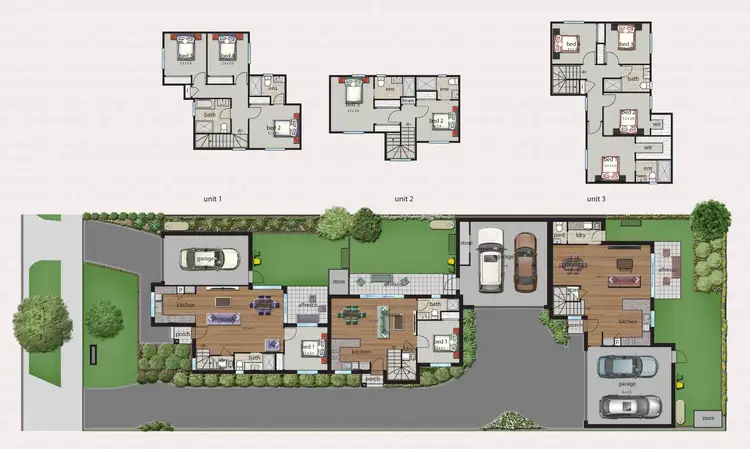 Floorplan of Homely townhouse listing, 1-3 1 Tudor Street, Burwood VIC 3125