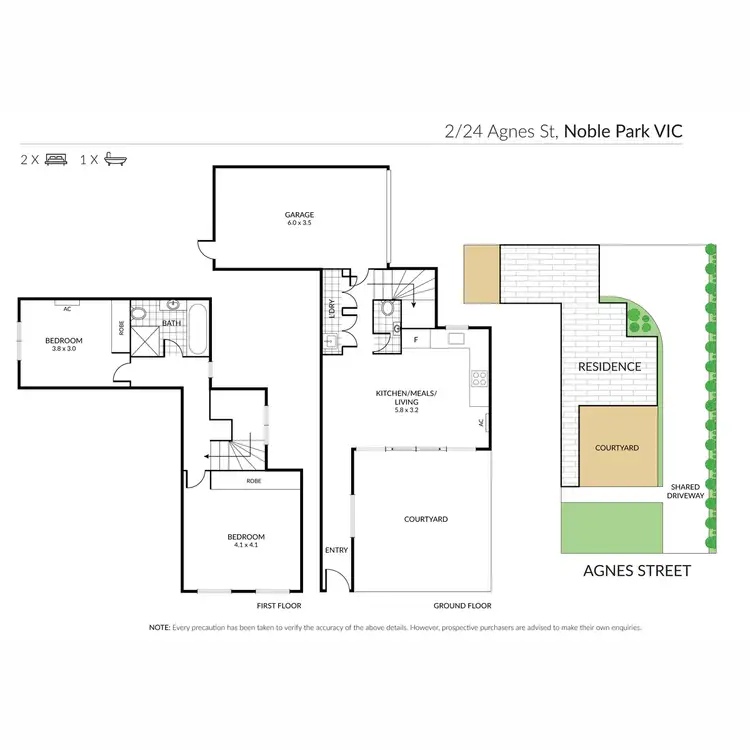 Floorplan of Homely townhouse listing, 2/24 Agnes Street, Noble Park VIC 3174