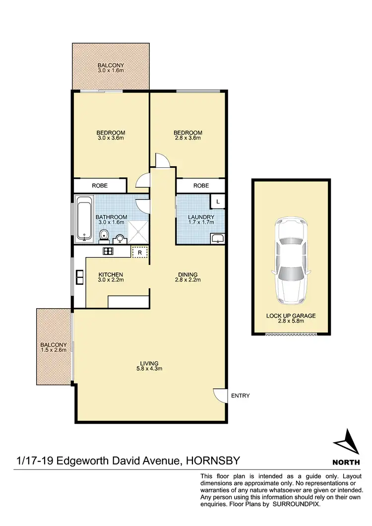 Floorplan of Homely apartment listing, 1/17-19 Edgeworth David Avenue, Hornsby NSW 2077