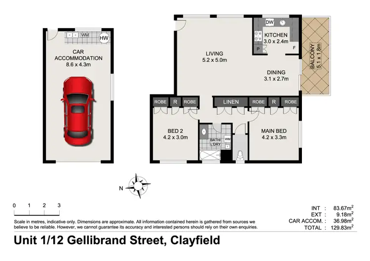 Floorplan of Homely apartment listing, 1/12 Gellibrand Street, Clayfield QLD 4011