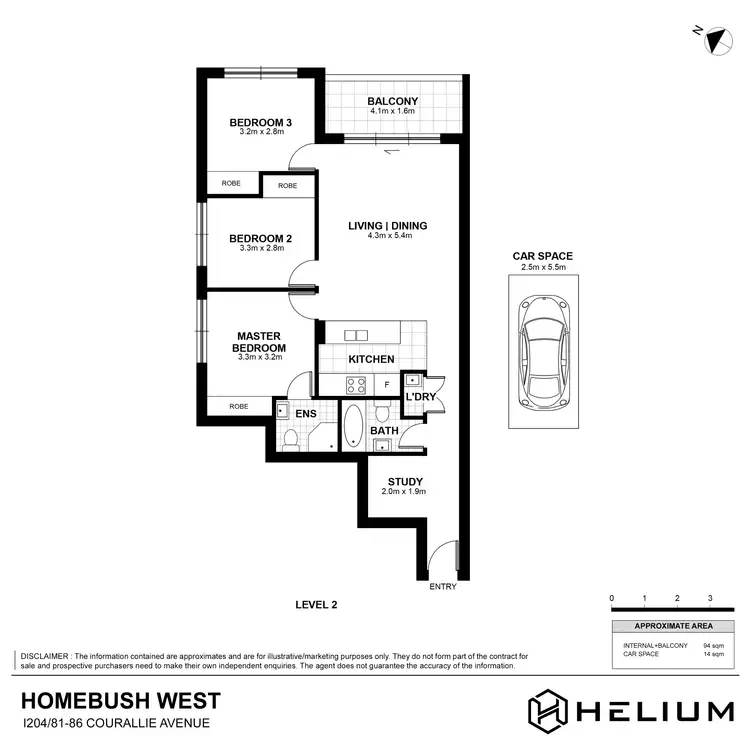 Floorplan of Homely apartment listing, Building I 204/81-86 Courallie Ave, Homebush West NSW 2140