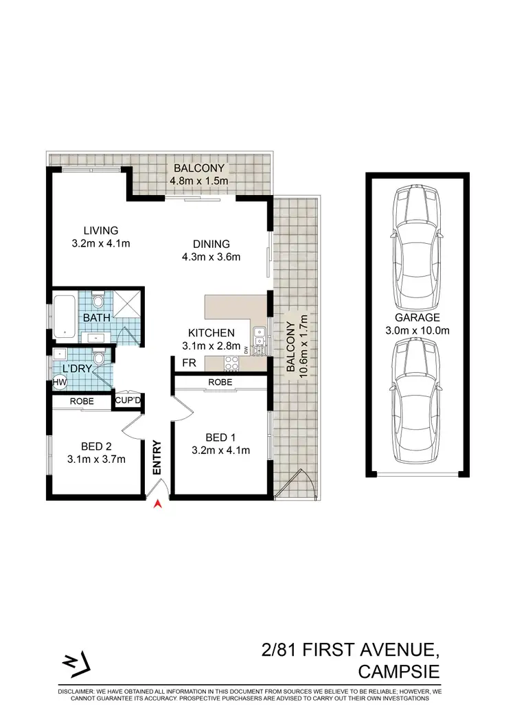 Floorplan of Homely apartment listing, 2/81 First Avenue, Campsie NSW 2194