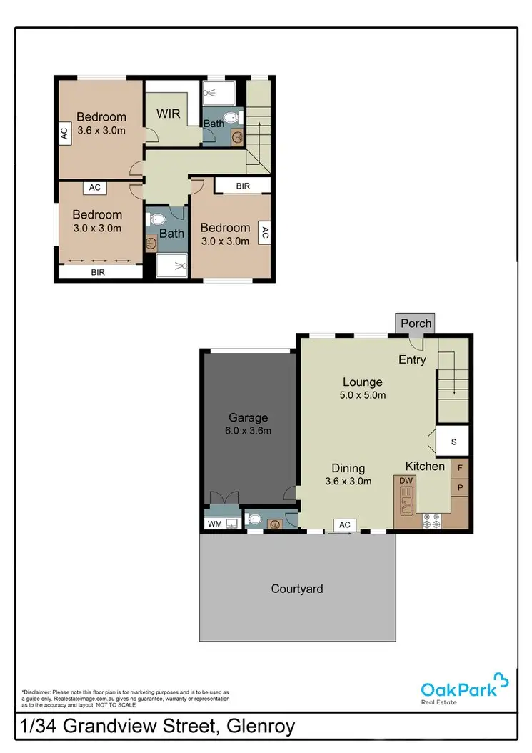 Floorplan of Homely townhouse listing, 1/34 Grandview Street, Glenroy VIC 3046