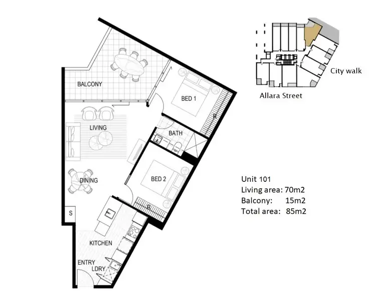 Floorplan of Homely apartment listing, 101/20 Allara Street, City ACT 2601