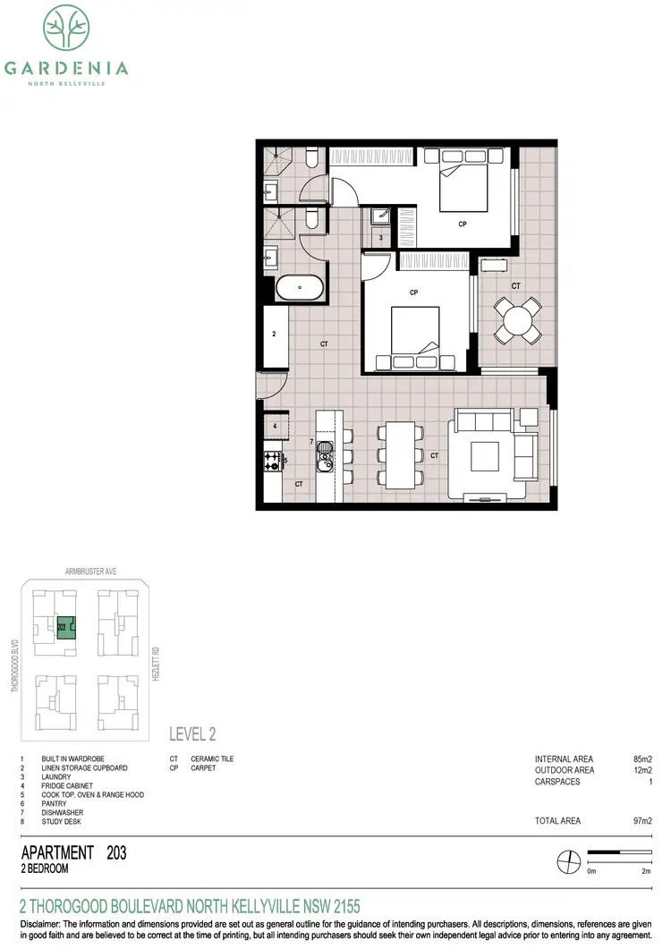 Floorplan of Homely apartment listing, 203/2 Thorogood Boulevard, North Kellyville NSW 2155