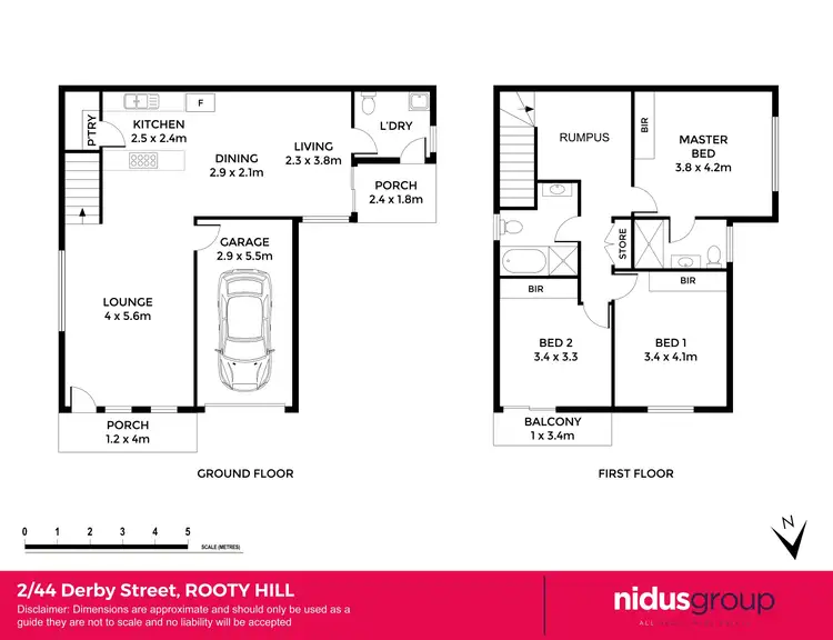 Floorplan of Homely townhouse listing, 2/44 Derby Street, Rooty Hill NSW 2766