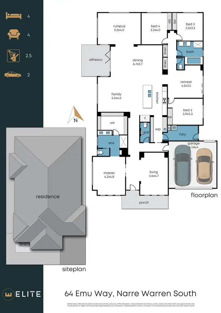 Floorplan of Homely house listing, 64 Emu Way, Narre Warren South VIC 3805