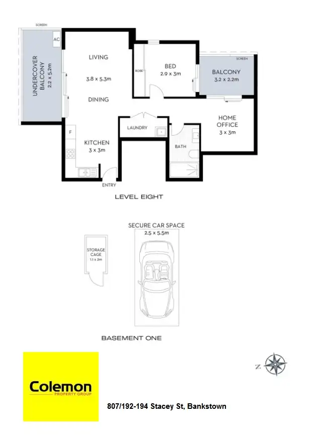 Floorplan of Homely apartment listing, 807/192-194 Stacey St, Bankstown NSW 2200