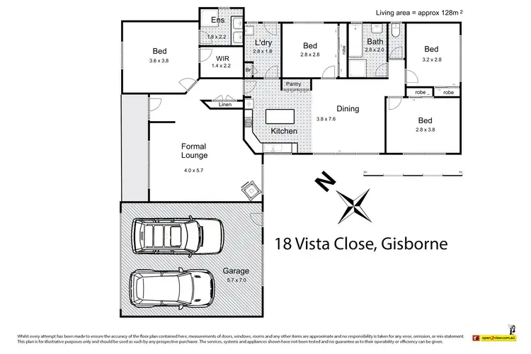 Floorplan of Homely house listing, 18 Vista Close, Gisborne VIC 3437