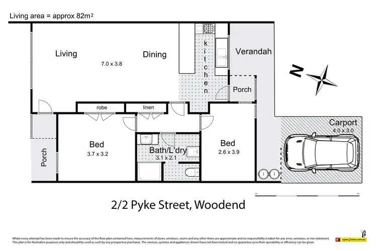 Floorplan of Homely unit listing, 2/2 Pyke Street, Woodend VIC 3442