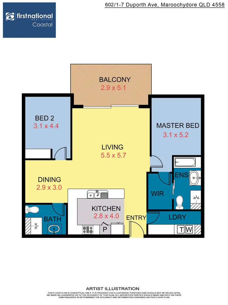 Floorplan of Homely unit listing, 602/1 Duporth Avenue, Maroochydore QLD 4558