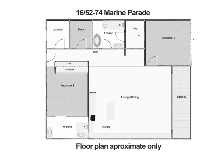 Floorplan of Homely apartment listing, 19/52-74 Marine Parade, Kingscliff NSW 2487
