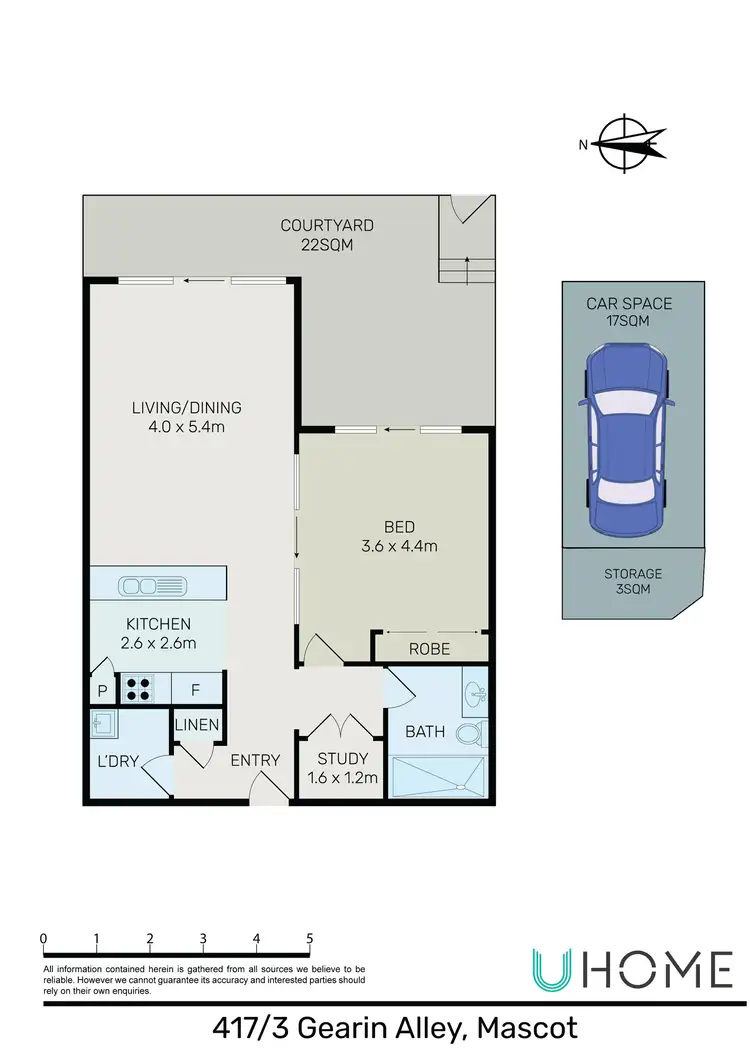 Floorplan of Homely apartment listing, 417/3 Gearin Alley, Mascot NSW 2020