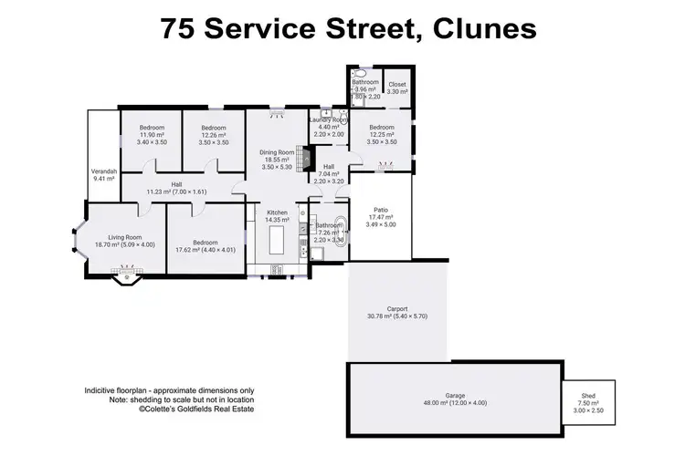 Floorplan of Homely house listing, 75 Service Street, Clunes VIC 3370