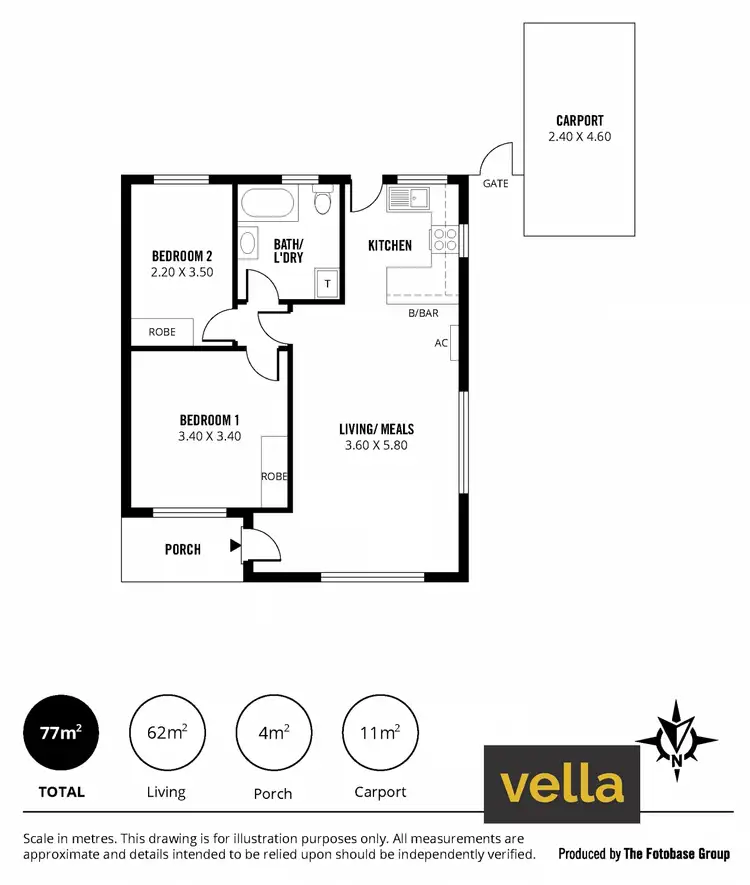 Floorplan of Homely unit listing, 1/22 Orient Road, Kensington Gardens SA 5068