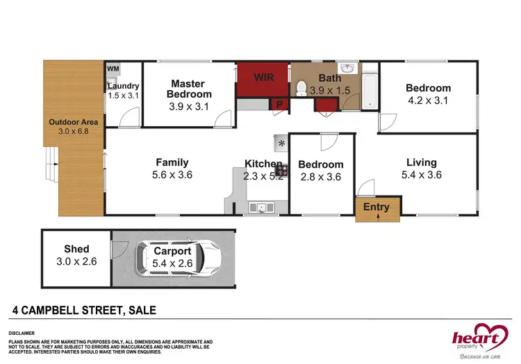 Floorplan of Homely house listing, 4 Campbell Court, Sale VIC 3850