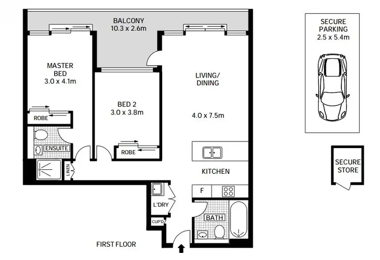 Floorplan of Homely apartment listing, 524/5 Dunstan Grove, Lindfield NSW 2070